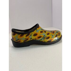 Groundwork Womens Sunflower Garden Clog Yellow Floral Rain Shoes 2298380 Size 8M